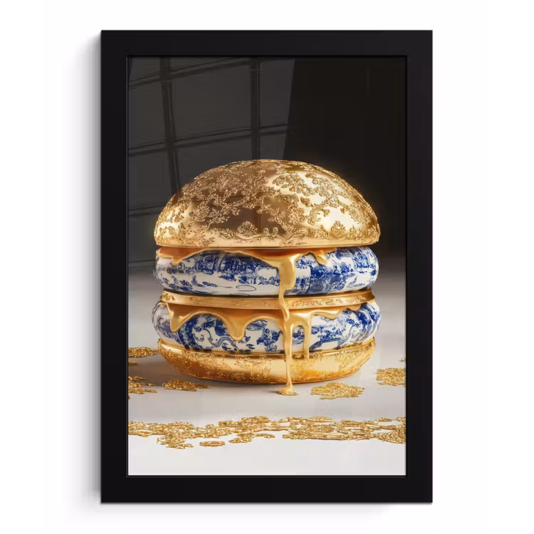 Poster met lijst - Delftsblauw - Goud - Burger