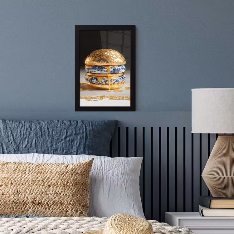 Poster met lijst - Delftsblauw - Goud - Burger — 3