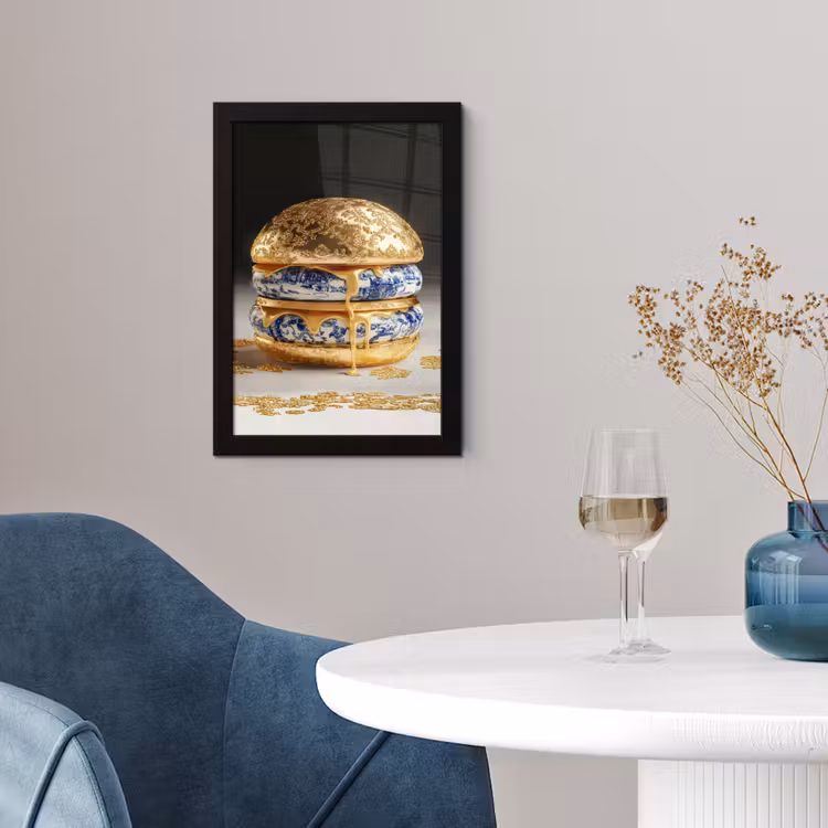 Poster met lijst - Delftsblauw - Goud - Burger — 4