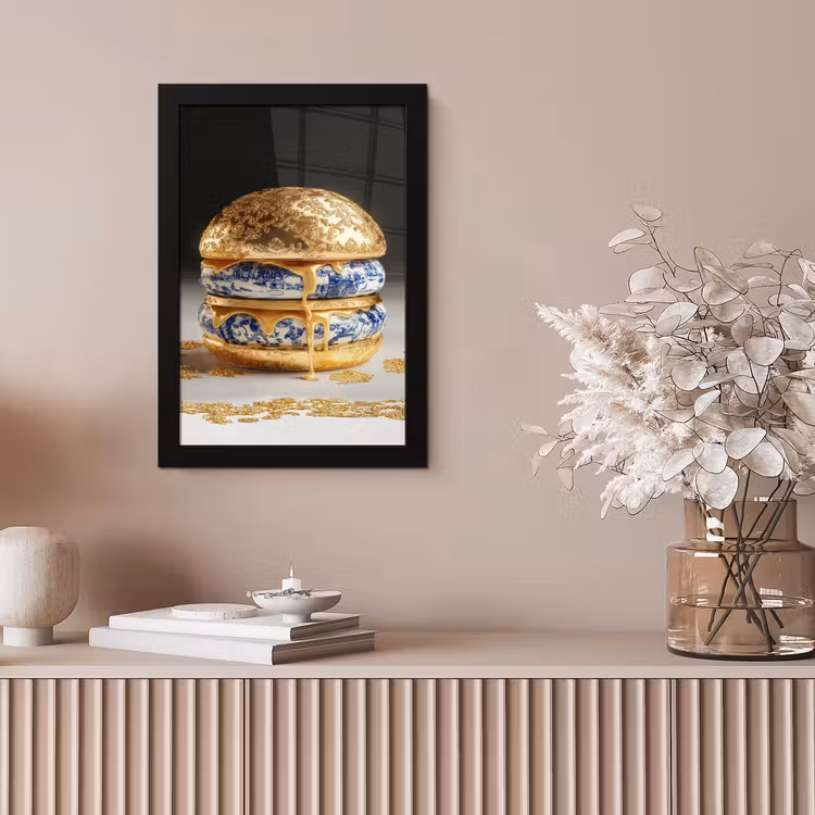 Poster met lijst - Delftsblauw - Goud - Burger — 5