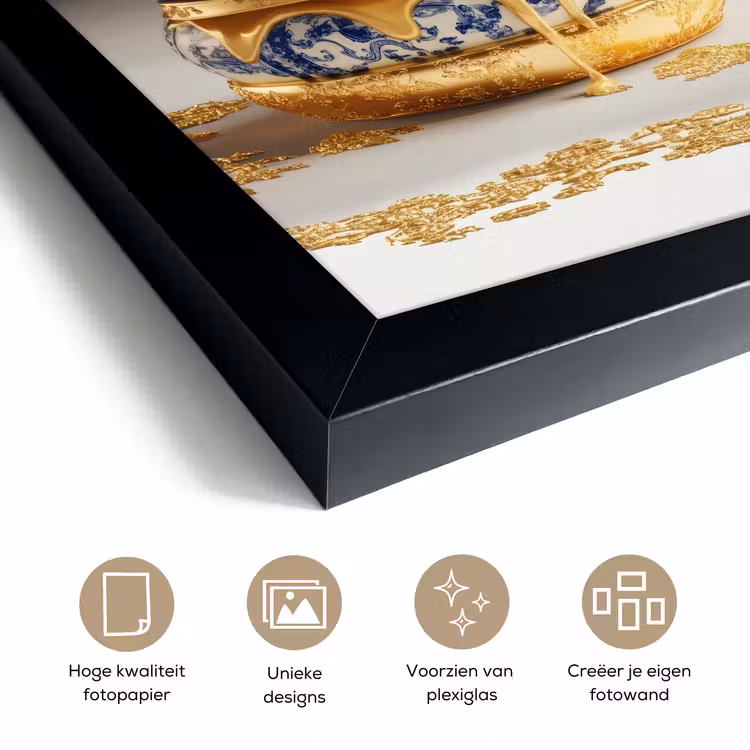 Poster met lijst - Delftsblauw - Goud - Burger — 6