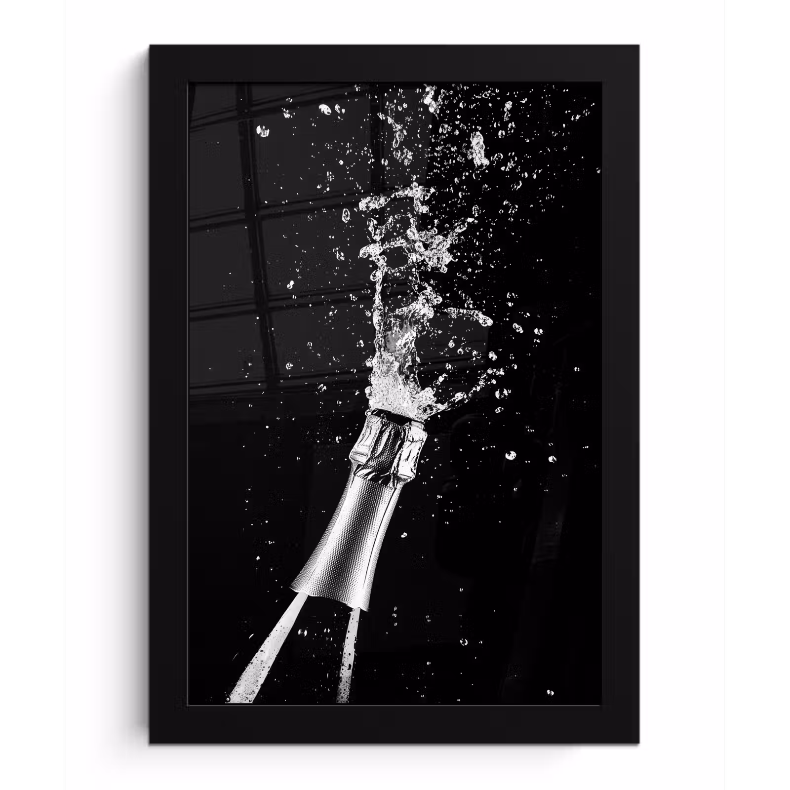 Poster met lijst - Champagne - Zwart - Spetters - Popping — 1