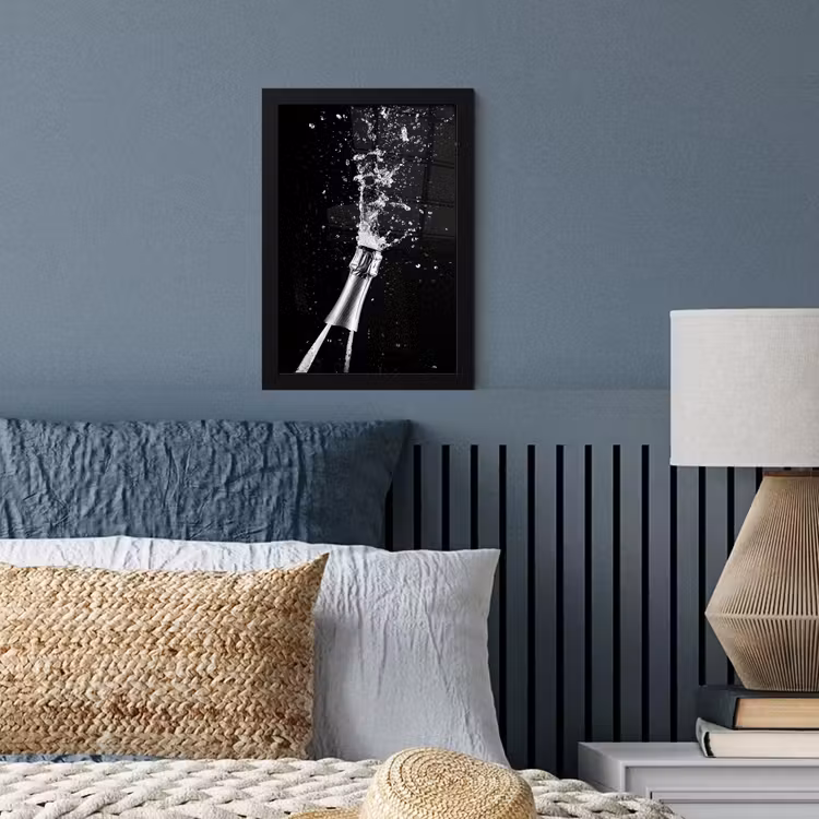 Poster met lijst - Champagne - Zwart - Spetters - Popping — 3
