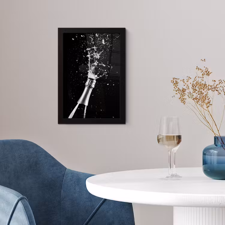 Poster met lijst - Champagne - Zwart - Spetters - Popping — 4