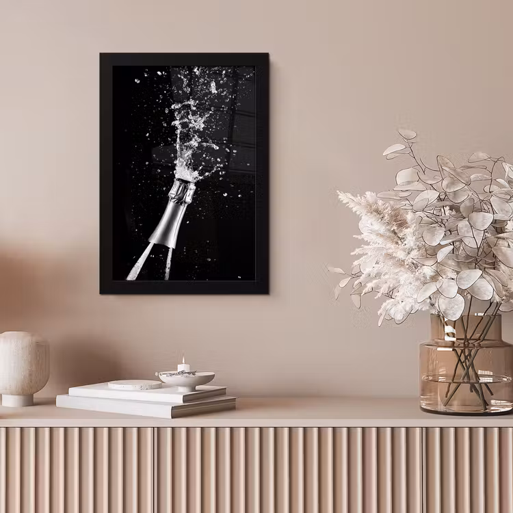 Poster met lijst - Champagne - Zwart - Spetters - Popping — 5