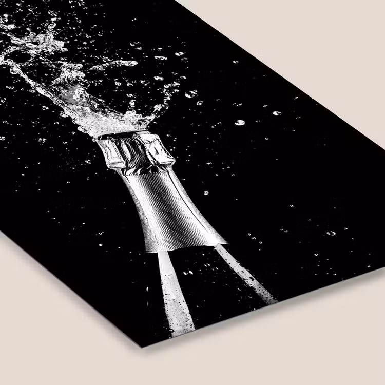 Poster met lijst - Champagne - Zwart - Spetters - Popping — 7