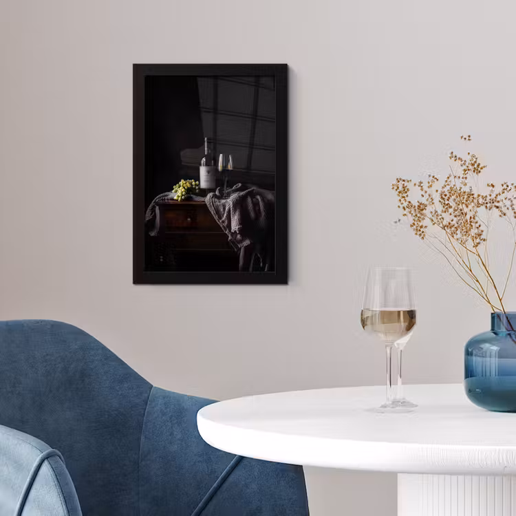 Poster met lijst - Druiven - Wijn - Rood - Tafel — 4