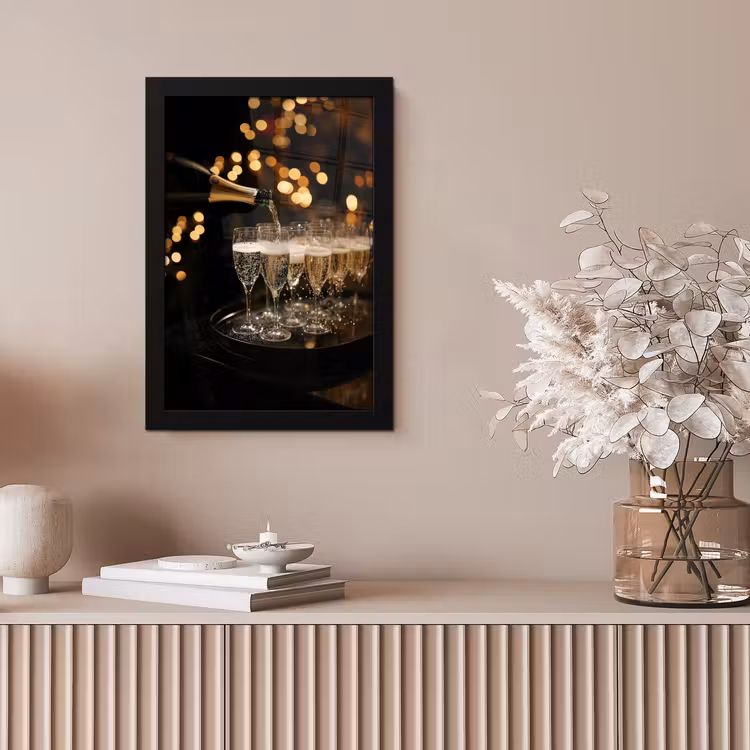 Poster met lijst - Lichter - Champagner - Gläser — 5