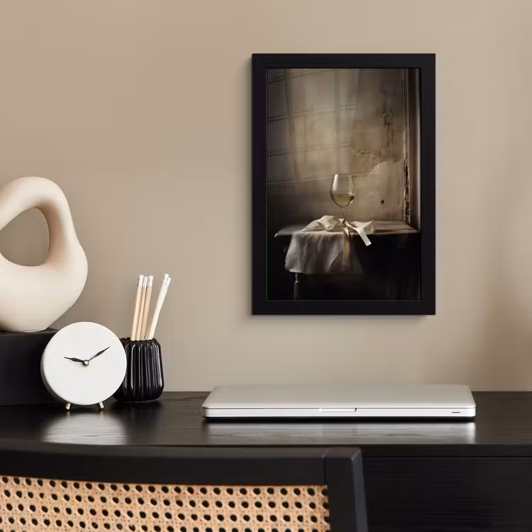 Poster met lijst - Strik - Beige - Witte - Wijn — 2