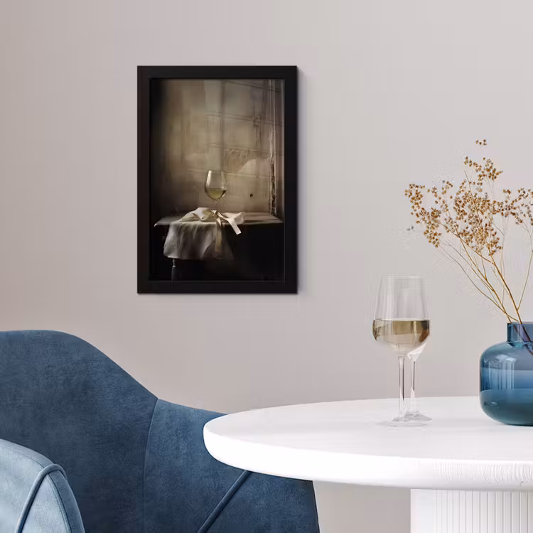 Poster met lijst - Strik - Beige - Witte - Wijn — 4