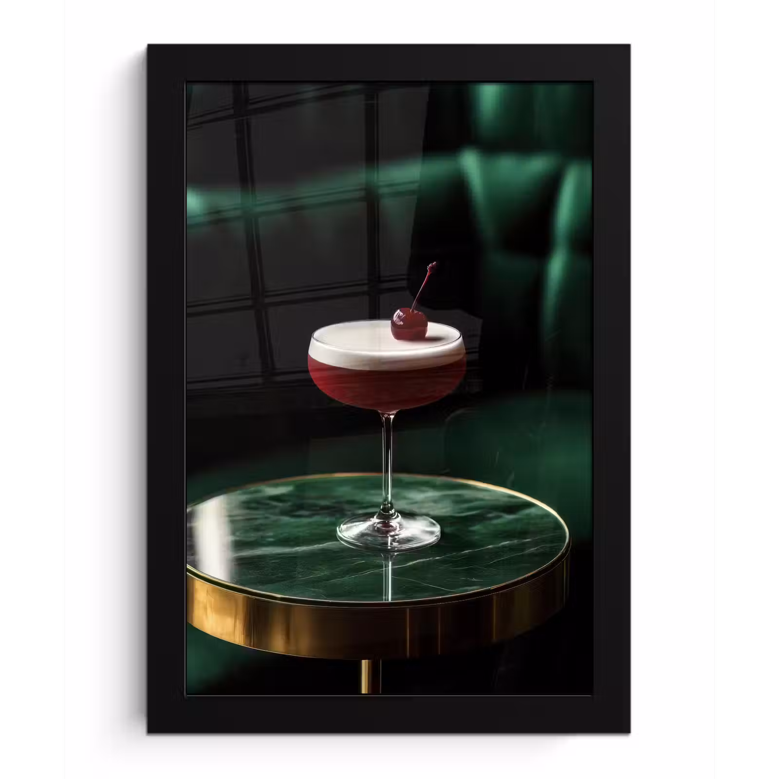 Poster met lijst - Kers - Cocktail - Rood - Marmer — 1