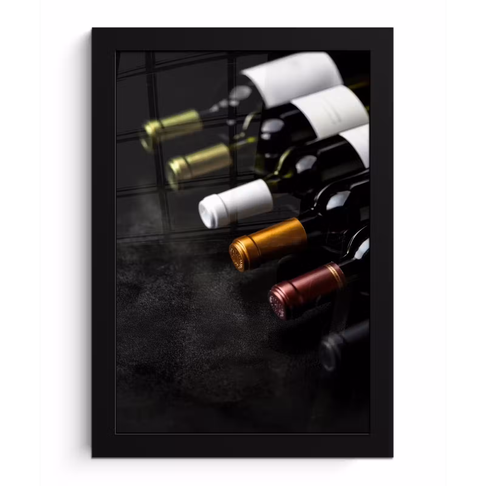 Poster met lijst - Wijn - Flessen - Variatie - Smaken — 1