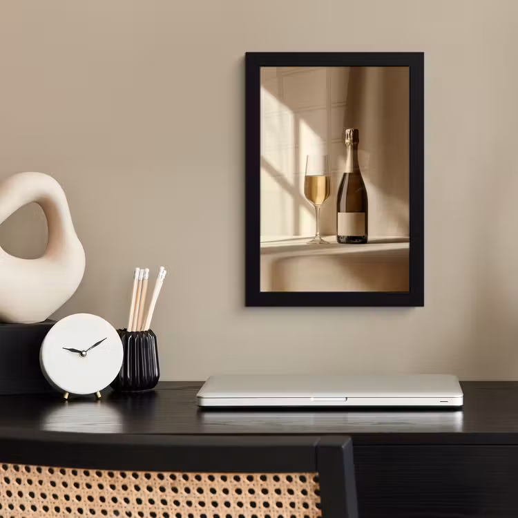 Poster met lijst - Champagne - Beige - Schaduw - Bubbels — 2