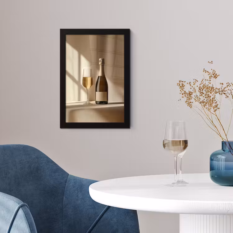 Poster met lijst - Champagne - Beige - Schaduw - Bubbels — 4