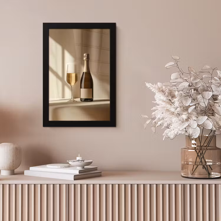 Poster met lijst - Champagne - Beige - Schaduw - Bubbels — 5