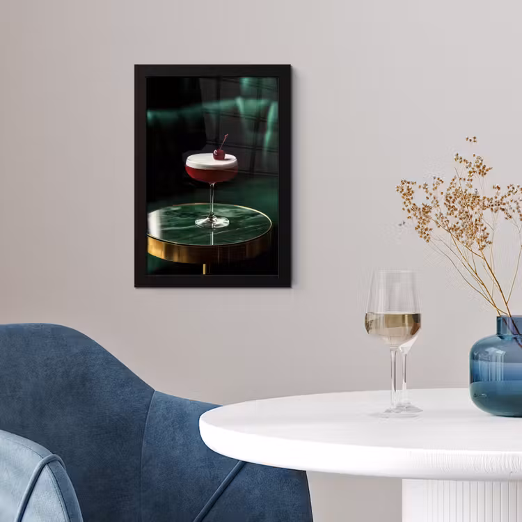 Poster met lijst - Kers - Cocktail - Rood - Marmer — 4