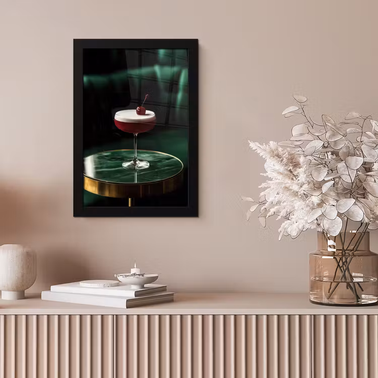 Poster met lijst - Kers - Cocktail - Rood - Marmer — 5