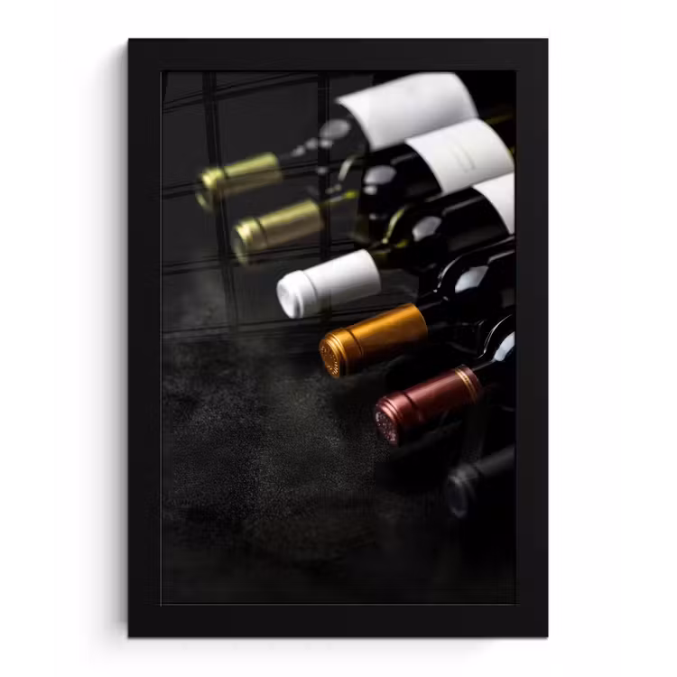 Poster met lijst - Wijn - Flessen - Variatie - Smaken — 1