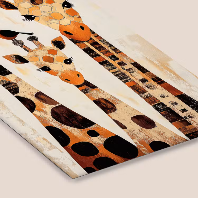 Poster met lijst - Giraffen - Cartoon - Crème — 7