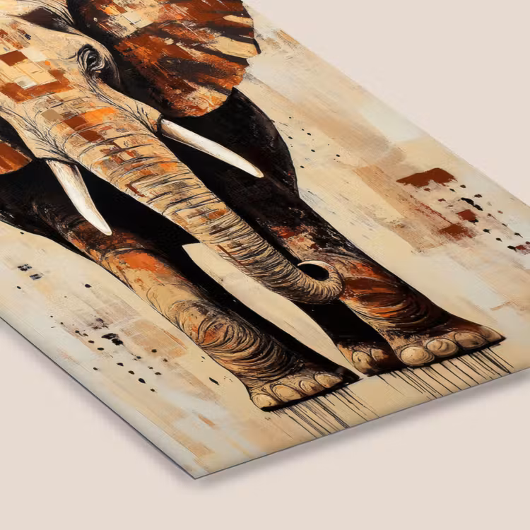 Poster met lijst - Olifant - Slurf - Mozaïek - Abstract — 7
