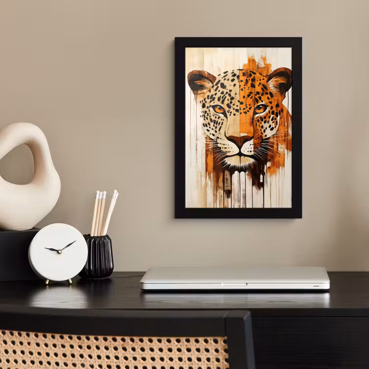 Poster met lijst - Luipaard - Symmetrisch - Strepen — 2