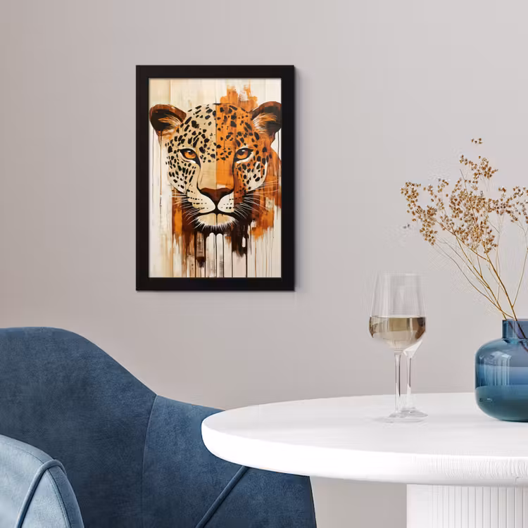 Poster met lijst - Luipaard - Symmetrisch - Strepen — 4