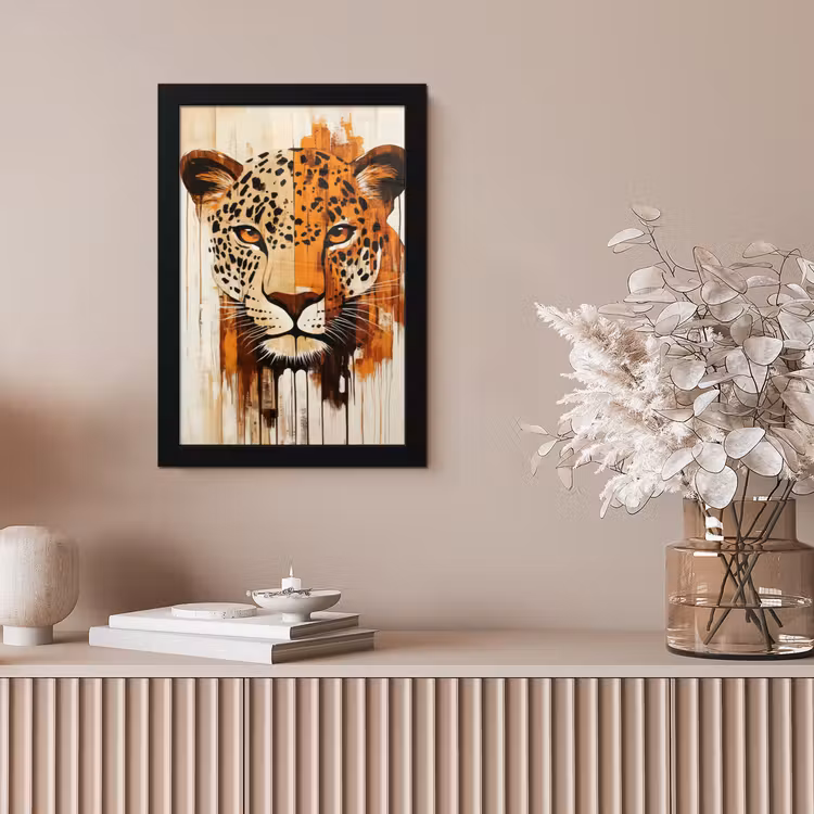 Poster met lijst - Luipaard - Symmetrisch - Strepen — 5