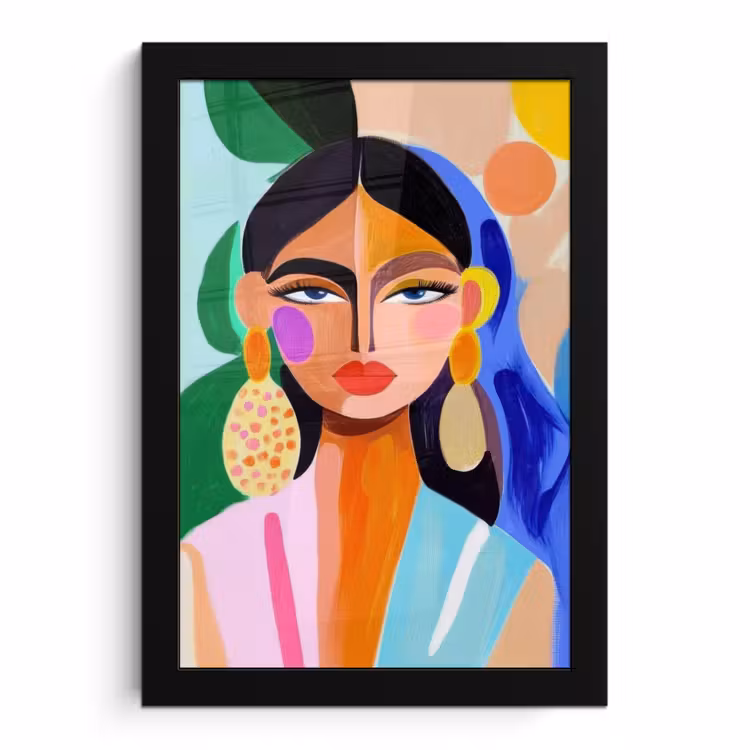 Poster met lijst - Portret - Vrouw - Modern — 1