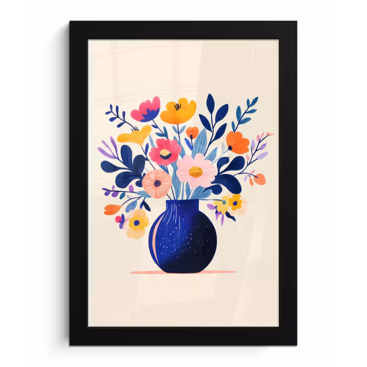 Poster met lijst - Vaas - Bloemen - Boeket — 1