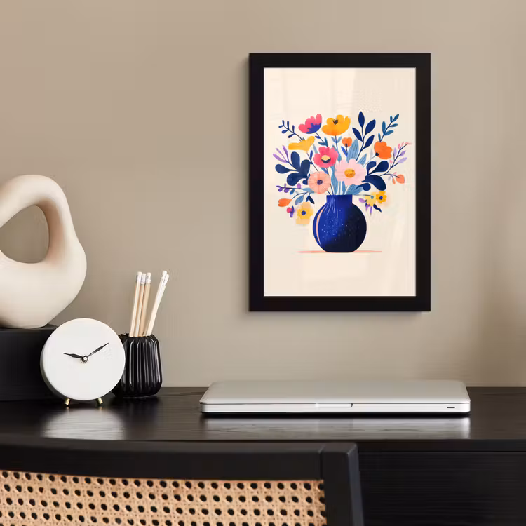 Poster met lijst - Vaas - Bloemen - Boeket — 2