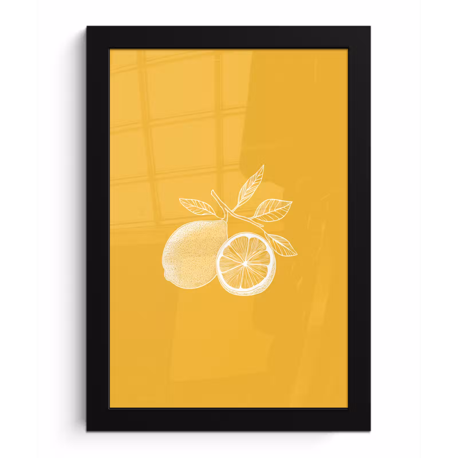 Poster met lijst - Citroenen - Illustratie - Minimalistisch - Geel — 1