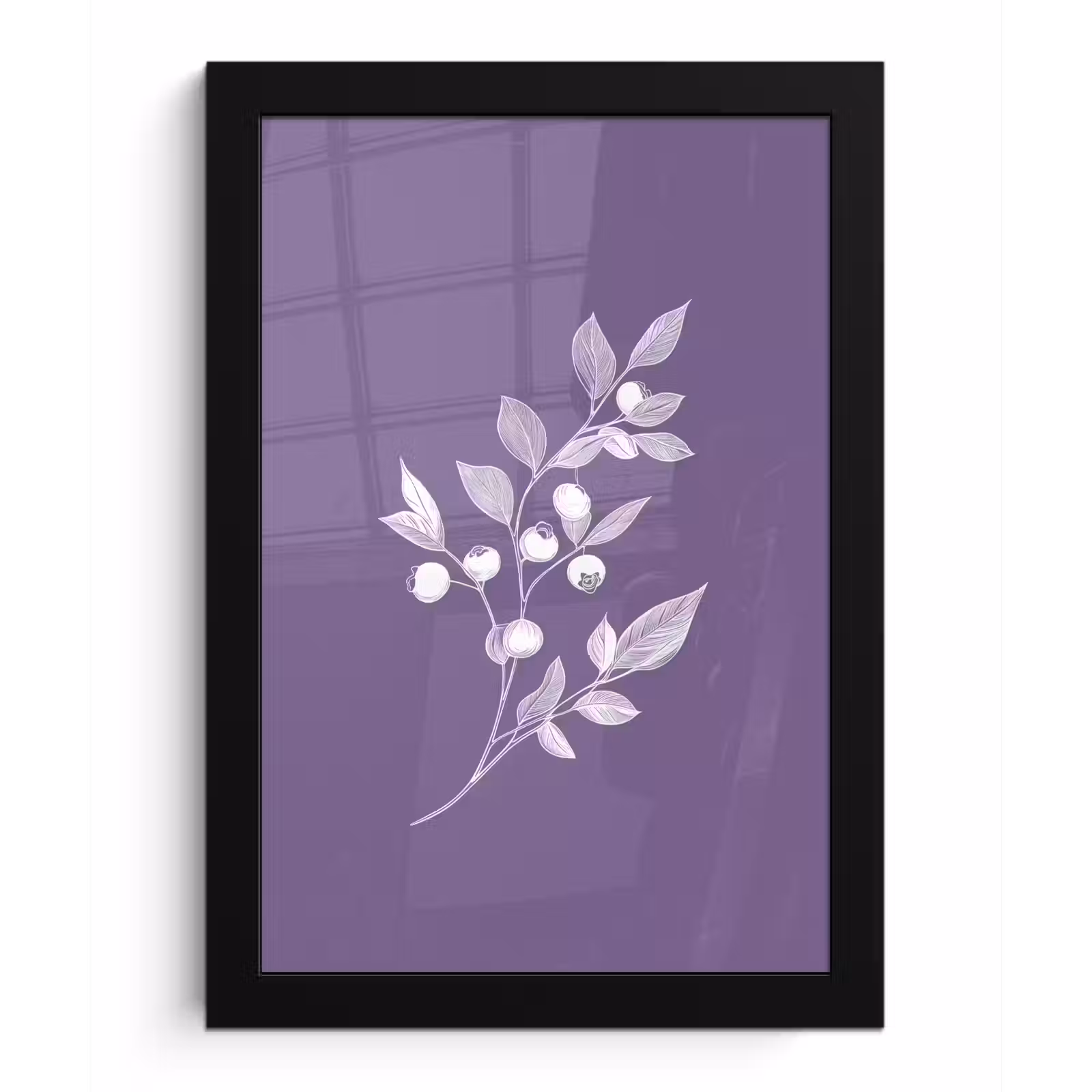 Poster met lijst - Tak - Sierlijk - Bladeren - Minimalistisch — 1
