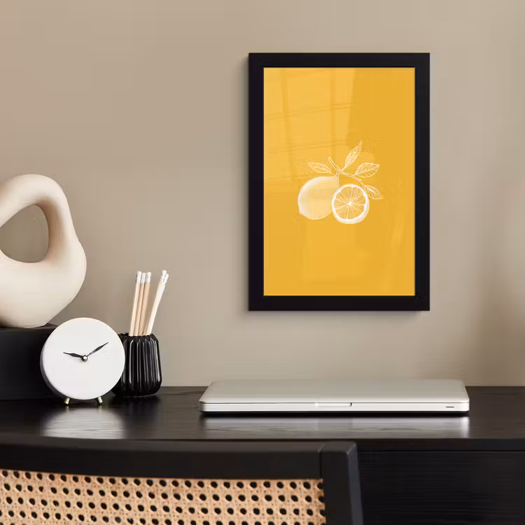 Poster met lijst - Citroenen - Illustratie - Minimalistisch - Geel — 2