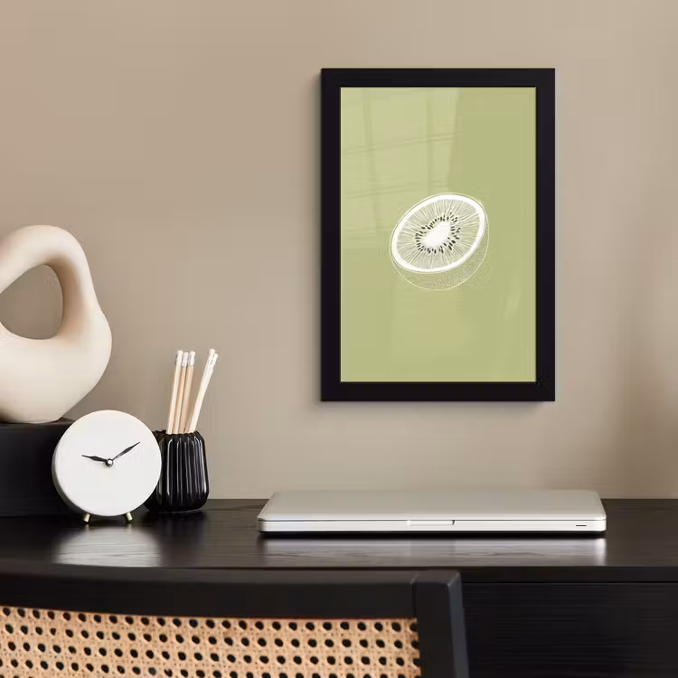 Poster met lijst - Kiwi - Lijntekening - Minimalistisch - Groen — 2