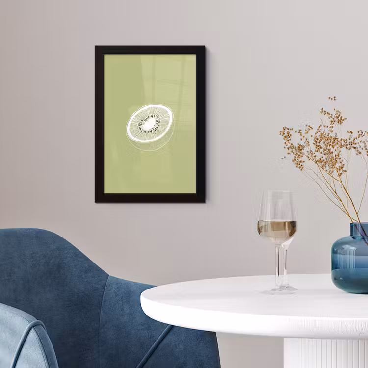 Poster met lijst - Kiwi - Lijntekening - Minimalistisch - Groen — 4