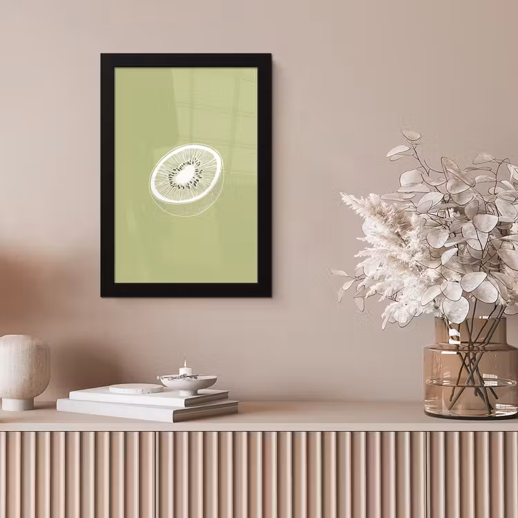 Poster met lijst - Kiwi - Lijntekening - Minimalistisch - Groen — 5