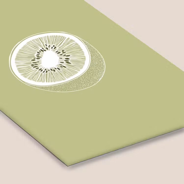 Poster met lijst - Kiwi - Lijntekening - Minimalistisch - Groen — 7
