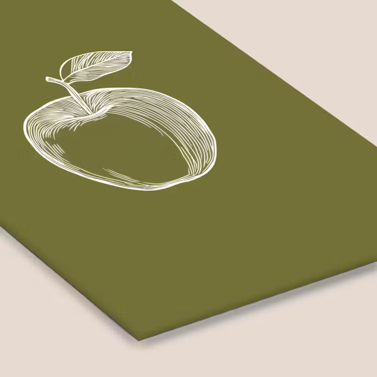 Poster met lijst - Lijntekening - Appel - Olijfgroen - Blaadje — 7