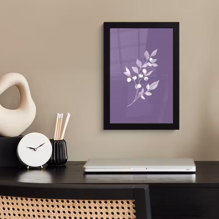 Poster met lijst - Tak - Sierlijk - Bladeren - Minimalistisch — 2