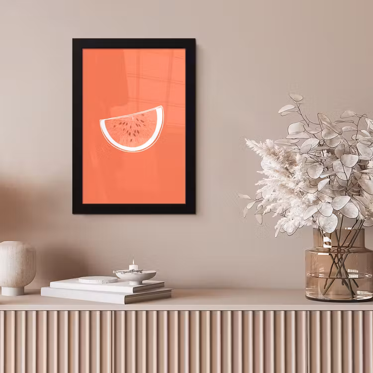 Poster met lijst - Watermeloen - Lijnen - Koraalrood — 5