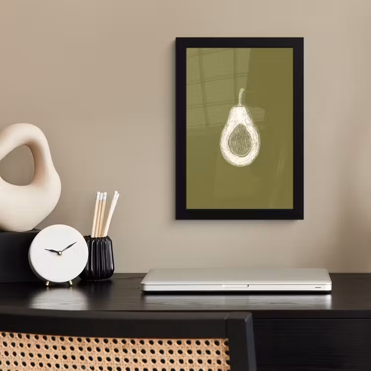 Poster met lijst - Avocado - Minimalistisch - Illustratie - Groen — 2