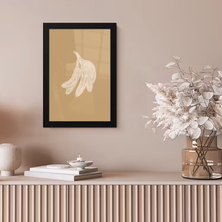 Poster met lijst - Bananen - Beige - Lijntekening - Minimalistisch — 5