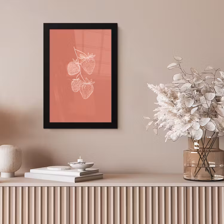 Poster met lijst - Minimalistisch - Illustratie - Aardbei - Tak — 5