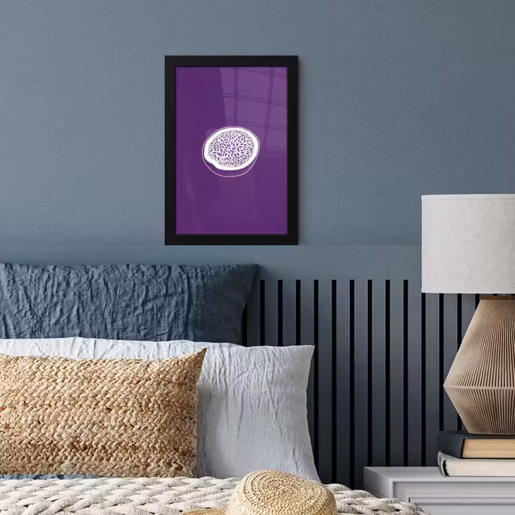 Poster met lijst - Passievrucht - Zaadjes - Paars - Minimalistisch — 3