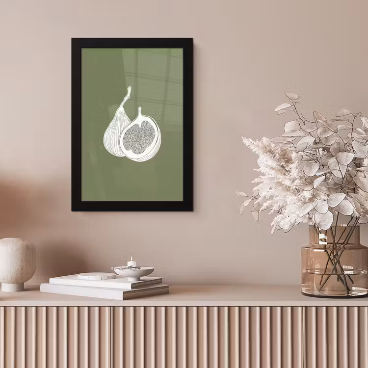 Poster met lijst - Vijgen - Minimalistisch - Getekend - Mosgroen — 5