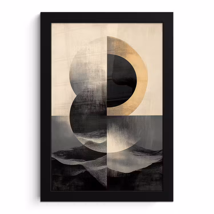 Poster met lijst - Cirkels - Schaduw - Abstract — 1