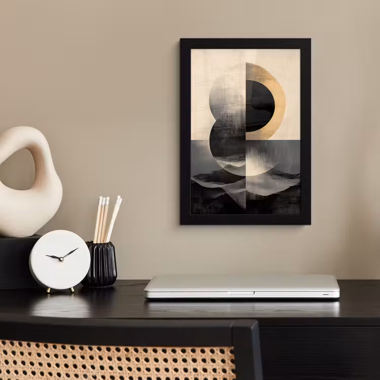 Poster met lijst - Cirkels - Schaduw - Abstract — 2