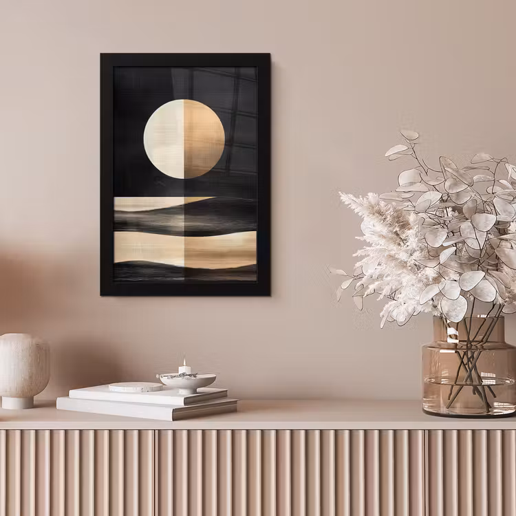 Poster met lijst - Maan - Cirkel - Goud — 5