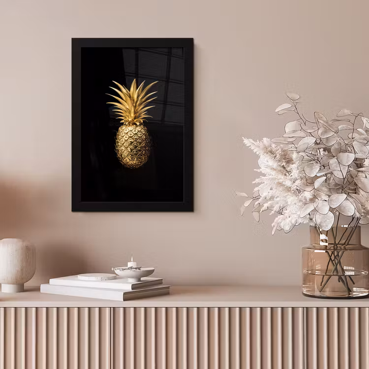 Poster met lijst - Ananas - Zwart - Goud - Luxe — 5