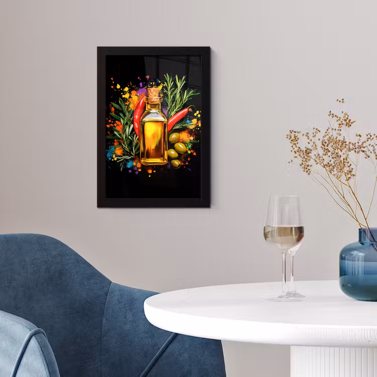 Poster met lijst - Olijfolie met Rozemarijn en Pepers — 4